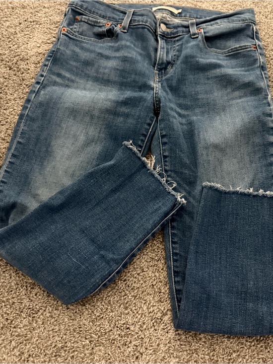 Levi's Denim - Rare Women's Vintage Premium LEVIS Mid Wash Blue Frayed Hem Boyfriend Jeans